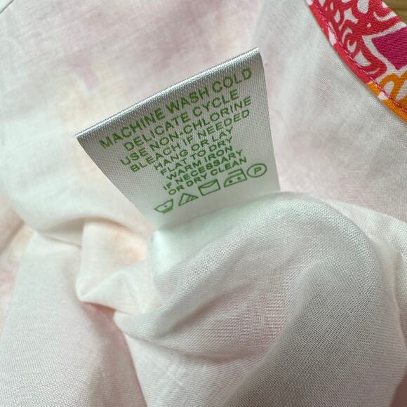 Lilly Pulitzer Jubilee Catherine Bell Lace Trim Tropical Print Size 2 EUC Pink - Picture 5 of 8